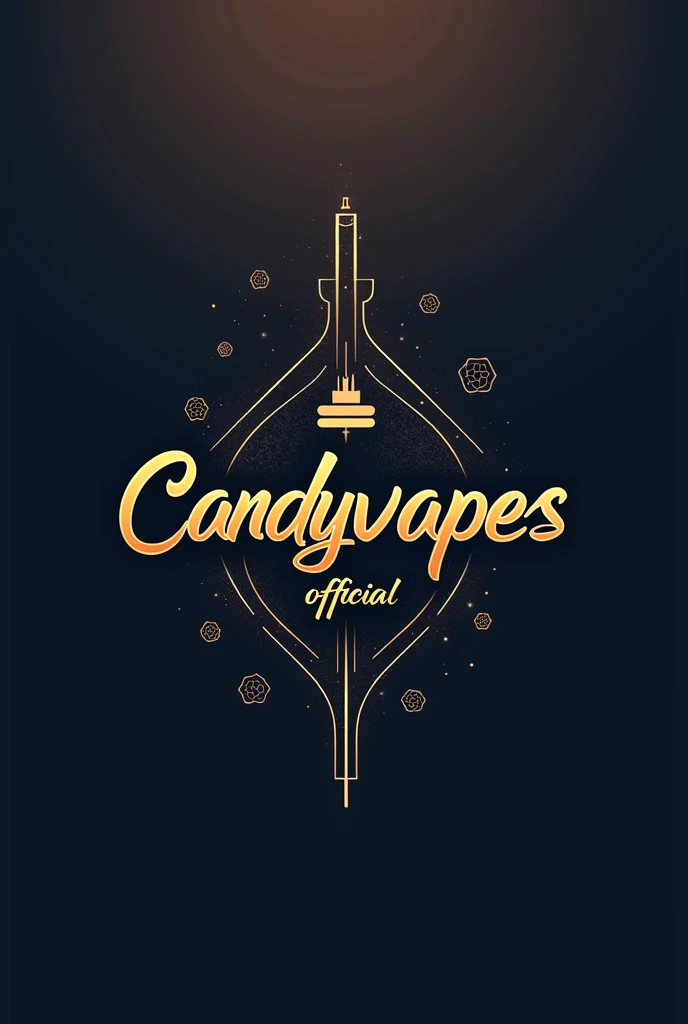 Create a vape company logo, It's called CandyVapes and you write in small letters "official" and then you make a simple and sophisticated background, A logo that is admired but with flow and cool with drawings that have the meaning of the word vape