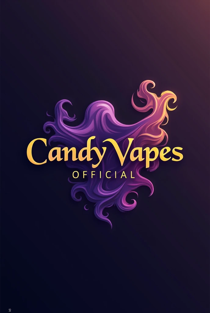 Create a vape company logo, It's called CandyVapes and you write in small letters "official" and then you make a simple and sophisticated background, A logo that is admired but with flow and cool with smoke drawings in the background
