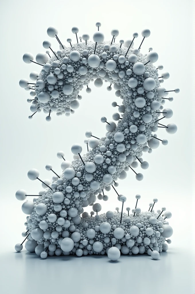 Create an image of the number 2 made with several nodes