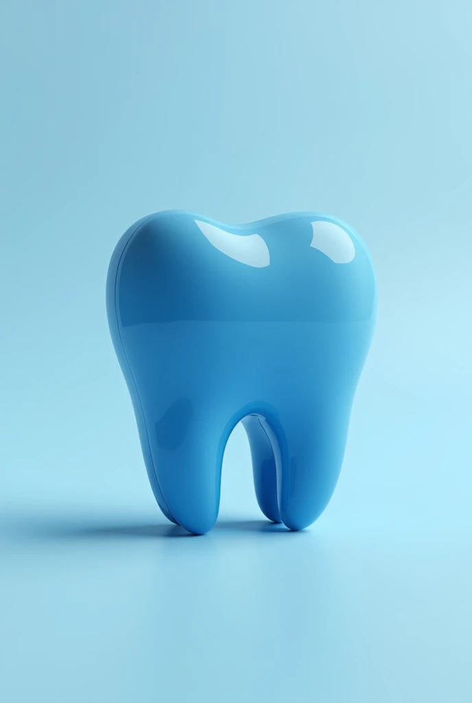 Create a simple 3d tooth logo, realist, in blue tones with shading