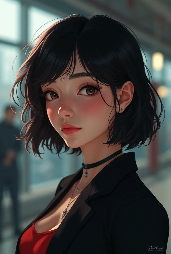 An Asian woman, with light skin, slanted eyes,short and dark hair, your face is calm and friendly. She is part of the superhero group Umbrella Academy., His ability is to levitate and become partially invisible..