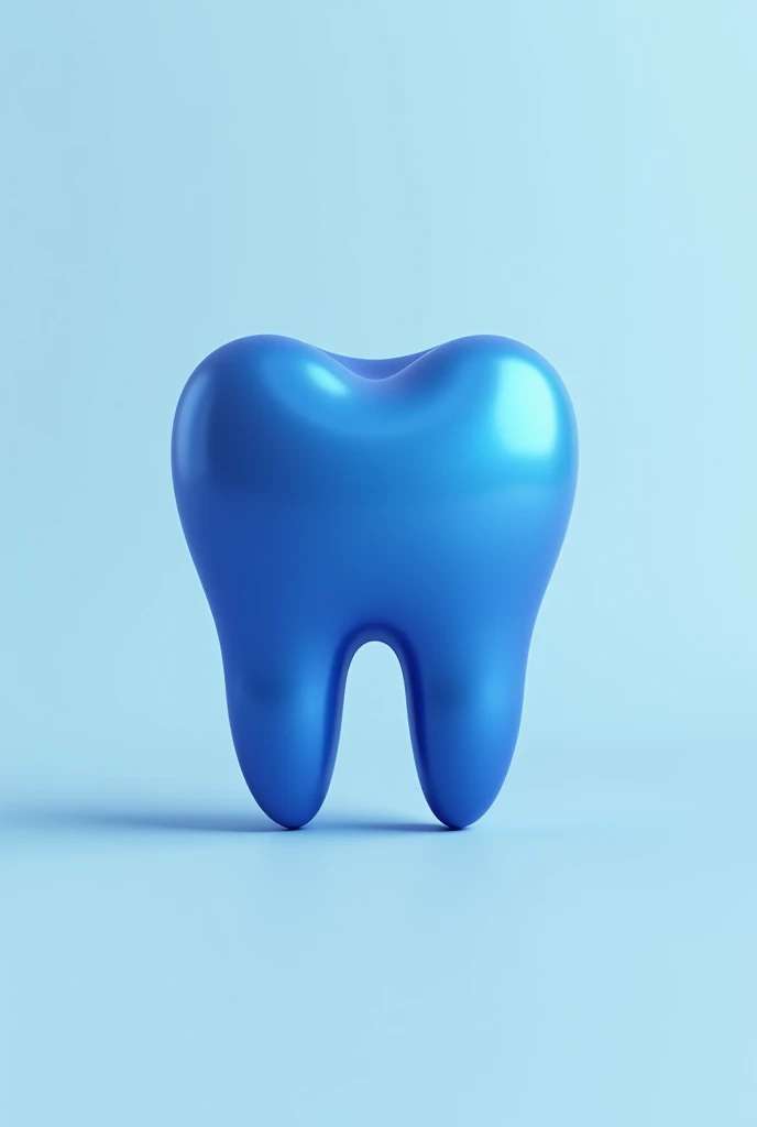 Create a simple 3d tooth logo, in blue tones with shading
