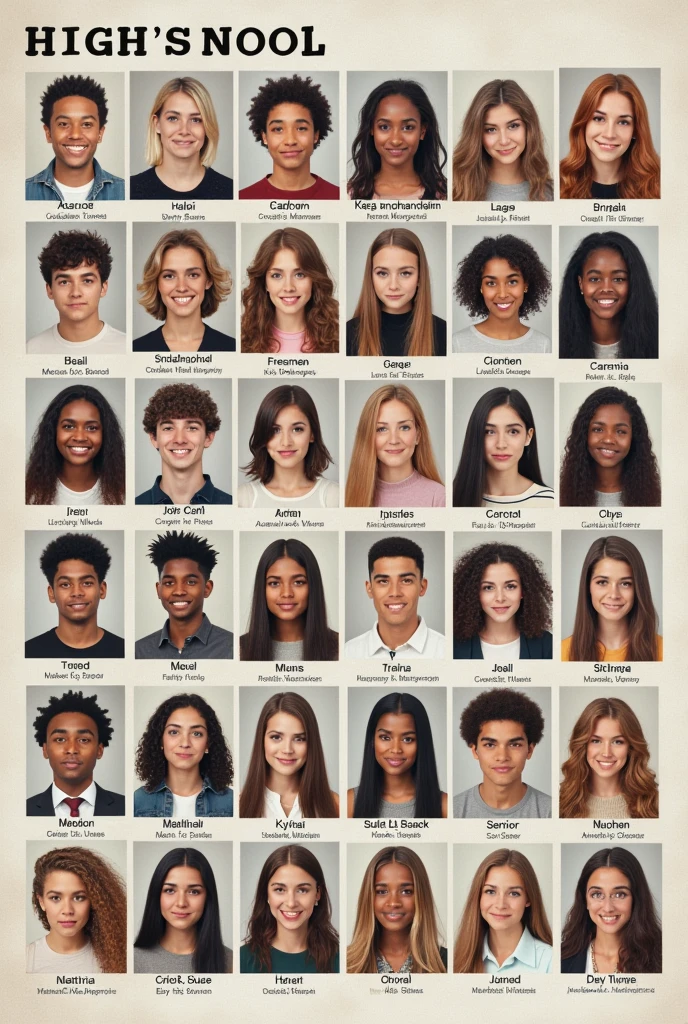 a page from a yearbook with student’s names and faces