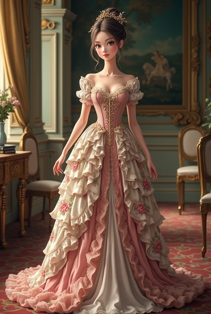 in style of Pixel art, a dress, full body, beautiful detailed