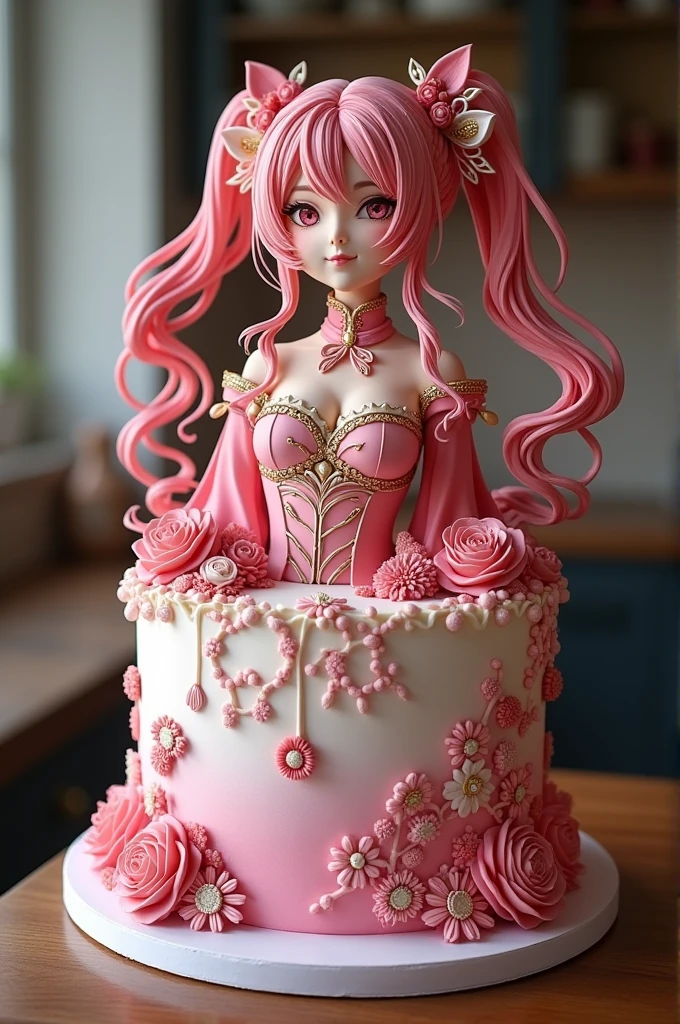 Furina genshin impact cake with buttercream instead of fondant 