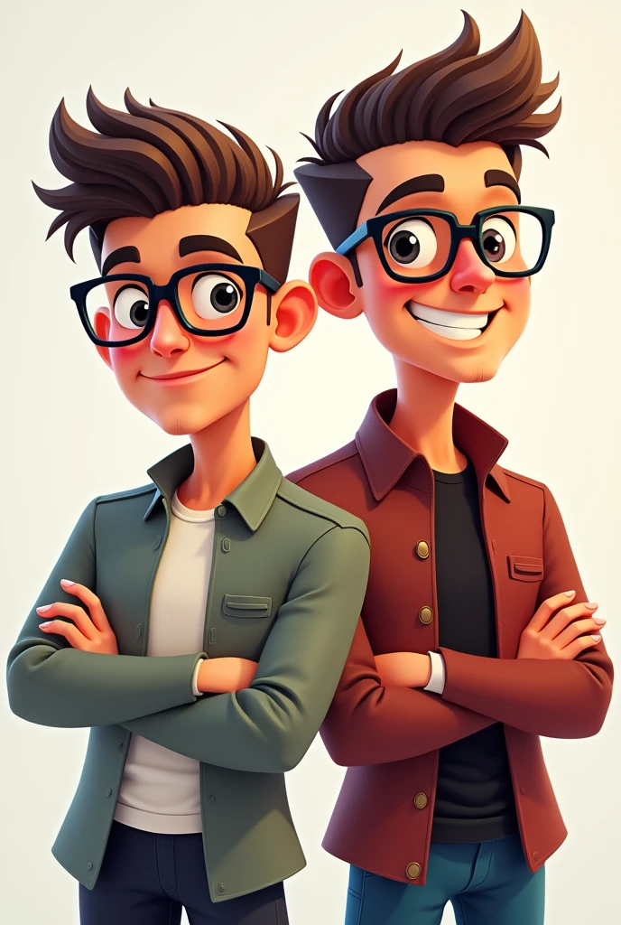 2 animated guy with glasses good looking for profile picture