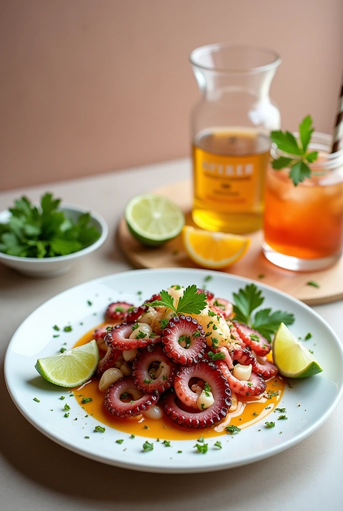 Octopus ceviche and promotional combination