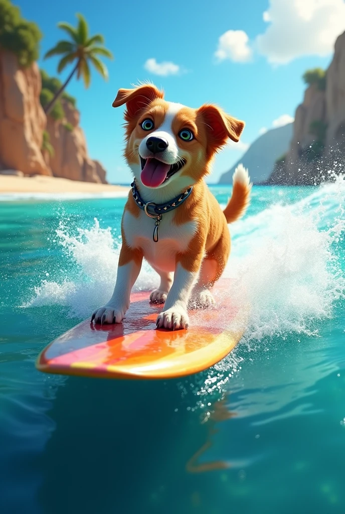 dog surfing
