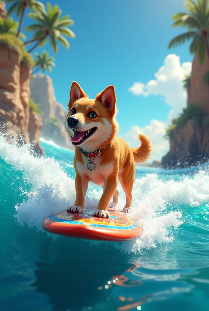 dog surfing