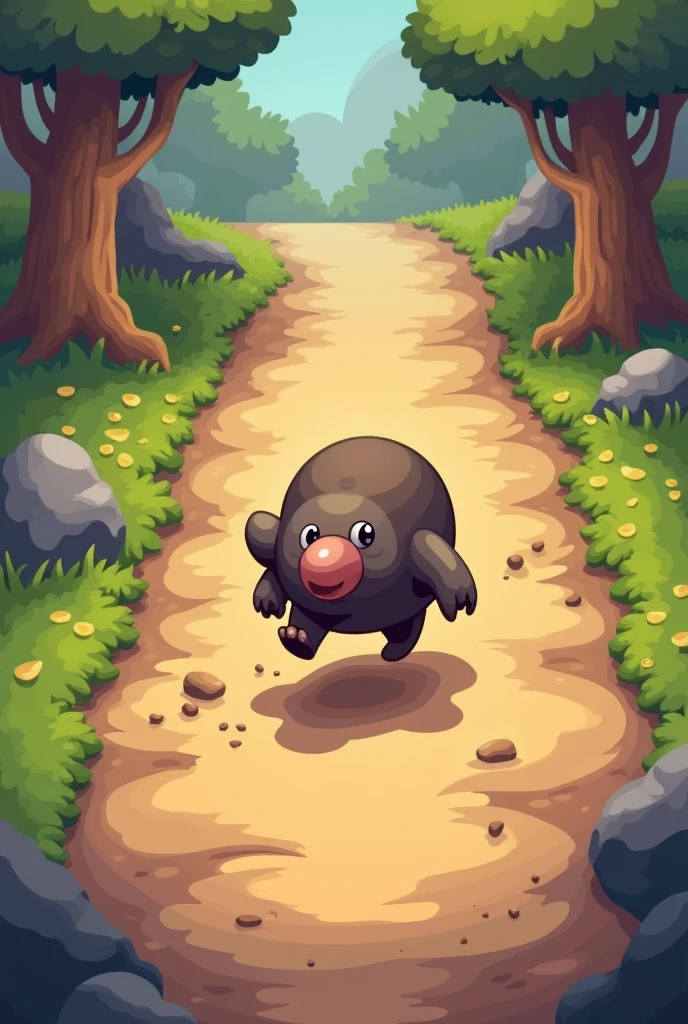Tile set, sprite of a running mole with its 4 legs and standing pixel art 2d, for a video game