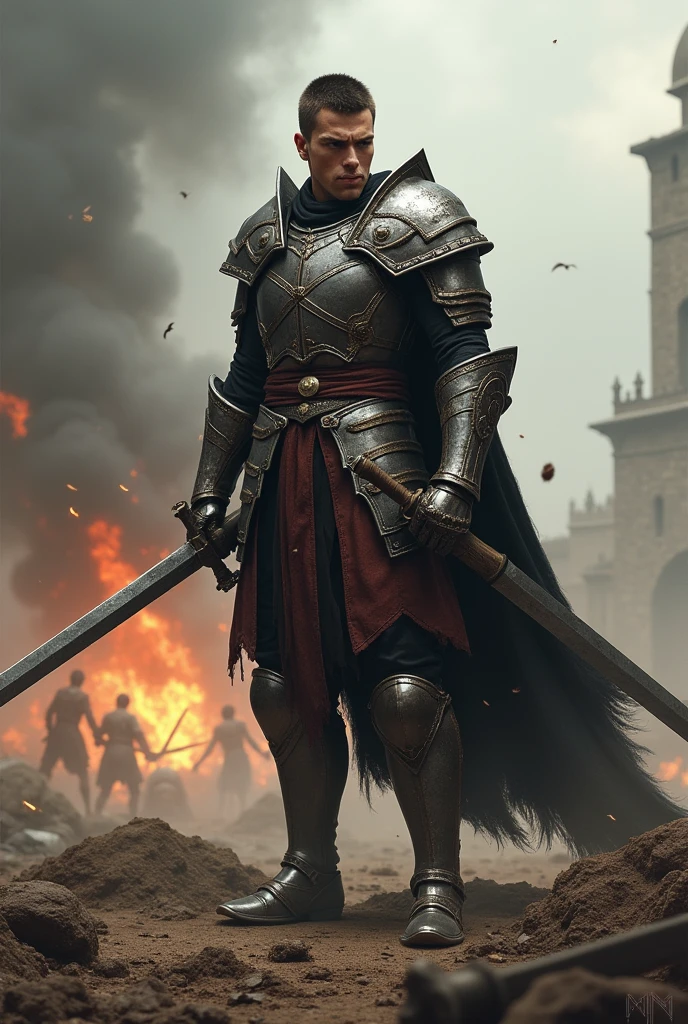 a 18 year old male warrior in war