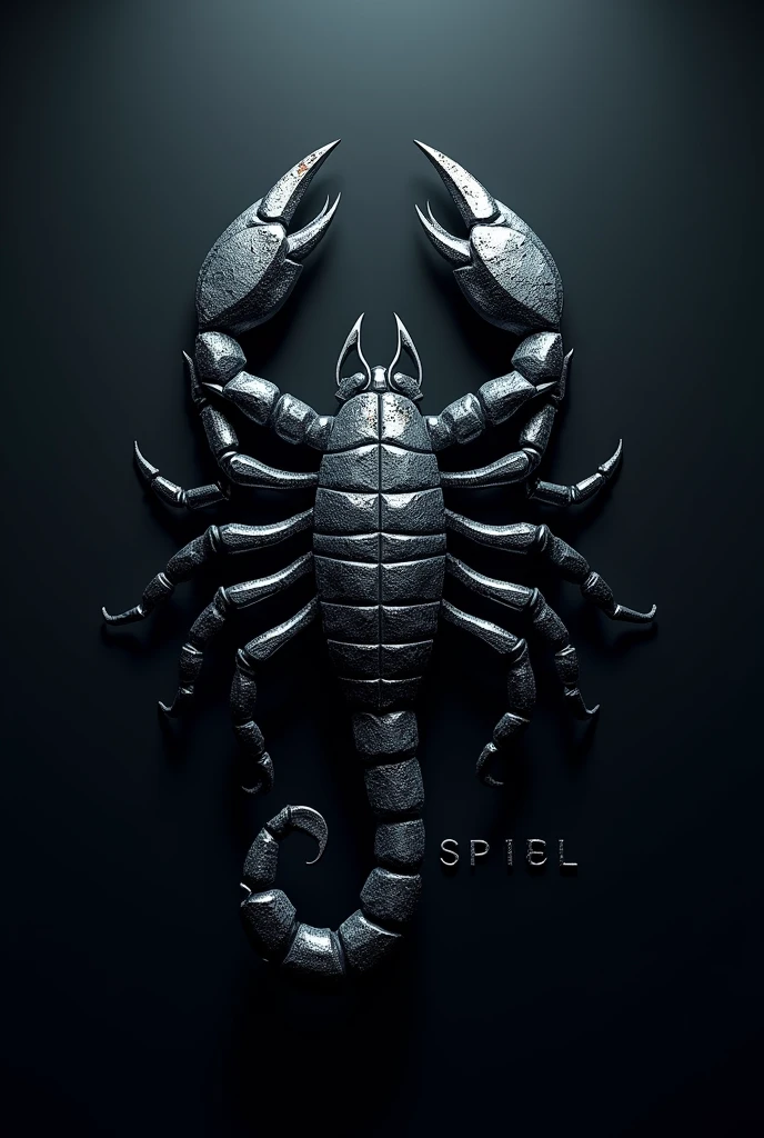 a detailed logo of scorpio sign, modern design, espionage theme, with the name "scorpion" written, dark green and metallic silver colors, scratched, hyper realistic, 4k, 8k, hyperdetailed, highly detailed, intricate details, cinematic lighting, dramatic shadows, photorealistic, concept art, digital art