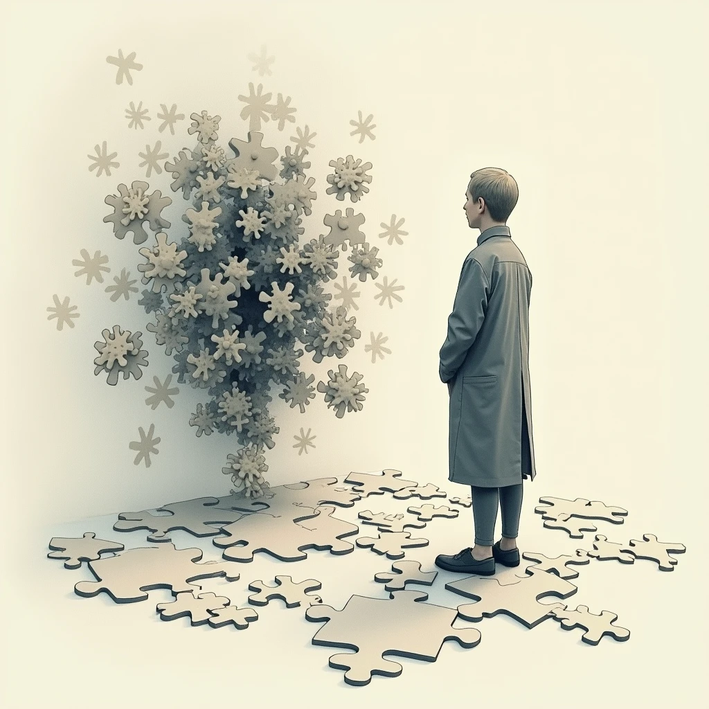 As more pieces fit into place, the puzzle transforms into a beautiful picture, representing the transformation of one's life, Illustration Drawing Stoicism