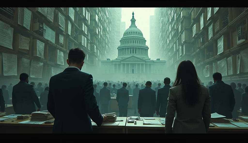 Create a photo that shows the reality of governments