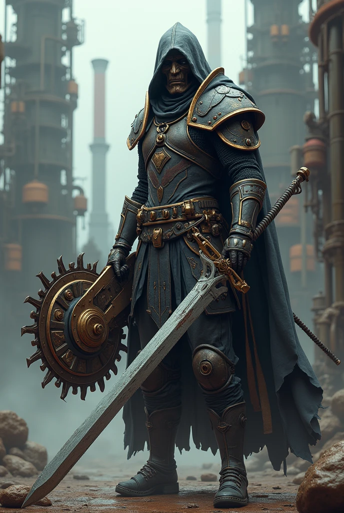 a long sword mixed with a steampunk chainsaw