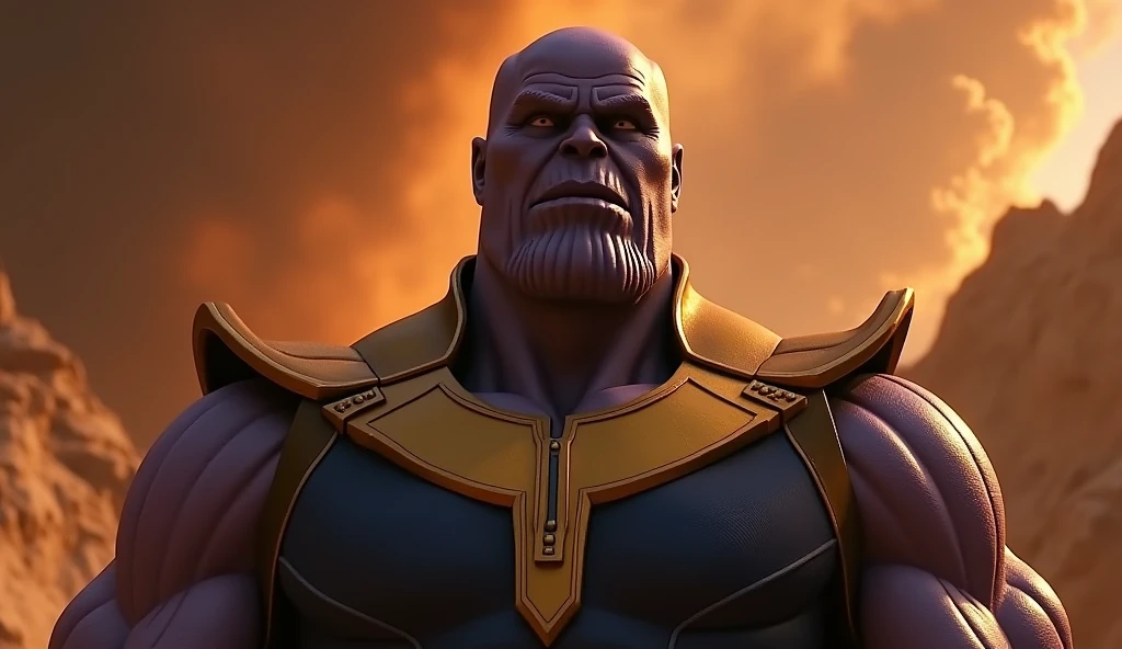Scene 5: Rebellion Against Titan
Thanos begins to rebel against his people, driven by his belief that the universe requires balance through destruction.