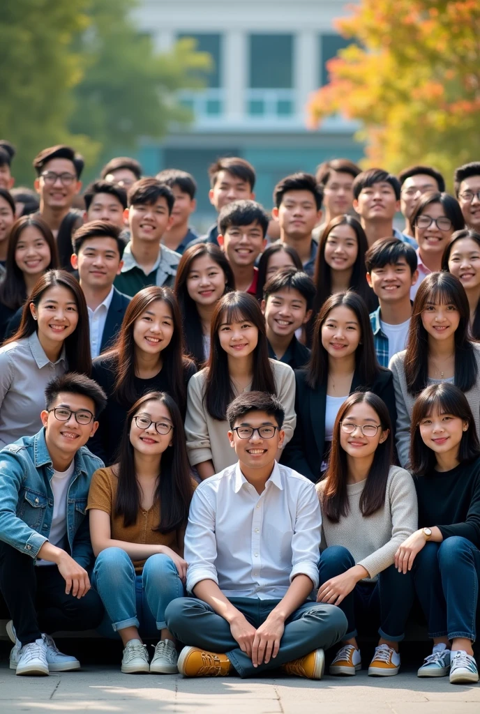 Group photo of 45 Chinese college students