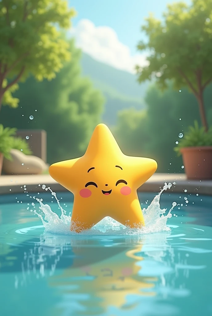 Create a cute star in the pool by having fun with the water