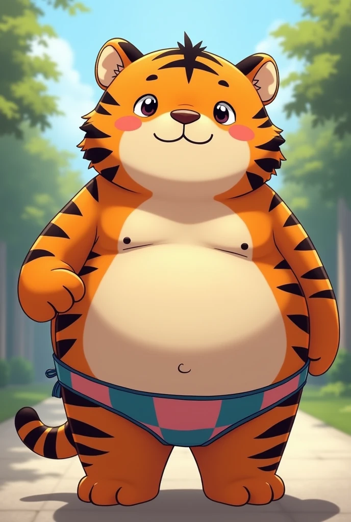 Tiger，cute，Low angle view，ass pov，overweight，kemono，Left hand improvement，Swimsuit，