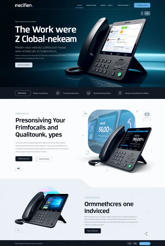 Front page of an innovative telephone website