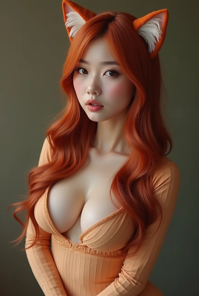 Woman dressed as a cat with big breasts and big ass will feel thin Asian redhead Very big boobs naked 4