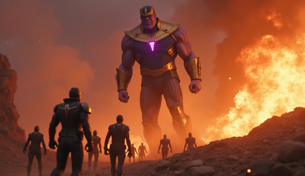Scene 10: Destruction of Xandar
Thanos leads an assault on Xandar to retrieve the Power Stone, obliterating the Nova Corps.