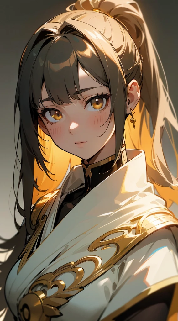a close up of a person, anime beautiful woman, anime portrait of a woman, tall anime girl, stunning anime face portrait, female anime character, high detailed face anime, young anime woman, seinen manga portrait, beautiful anime portrait, perfect anime face,
(masterpiece, best quality:1.3),beautiful detailed glow,best illuminate,(((best quality,textile shading,ultra detailed))),extremely detailed CG unity 8k wallpaper,Highly Detailed beautiful and aesthetic,best light,high resolution,detailed,dynamic lighting ,
1Character , golden archive art style , pastel washed out colors , cell shade , soft, muted shades ,gentle colors ,
Beautiful woman , black hair , long hair in a ponytail , gold eyes , light skin , pale skin , tall, heavy bust, age 25 ,