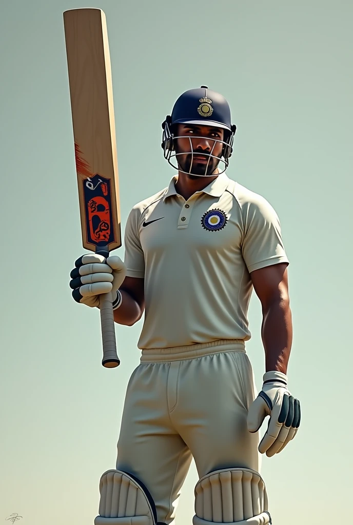 Dhoni with big bat 