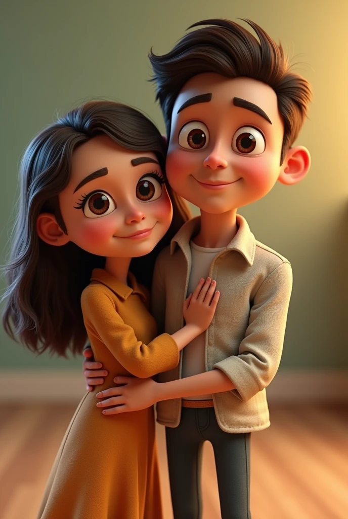 Cartoon character of a woman in not so long hair and a man with their daughter who is also short hair aimation character, stylized character, animation style rendering, 3d stylized, Arnold Maya rendering, Stylized 3D rendering, toon render screenshot, 3d character, 3d character, Stylized 3D rendering, 3D character rendering, cartoon character, Personagem de close up, character posing,  (Pixar-style) (master part:1.2) (bokeh) (best qualityer) (skin detailed) (detailed texture) (8k) (Argilla) (cinematic lighting) (sharp focus