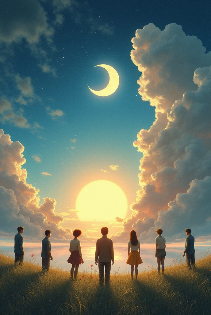 Create a realistic picture of how the days of the week pass by day and night