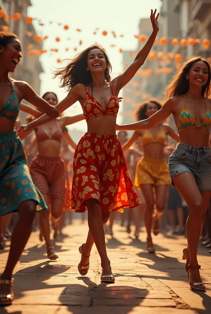 people dancing in sync
