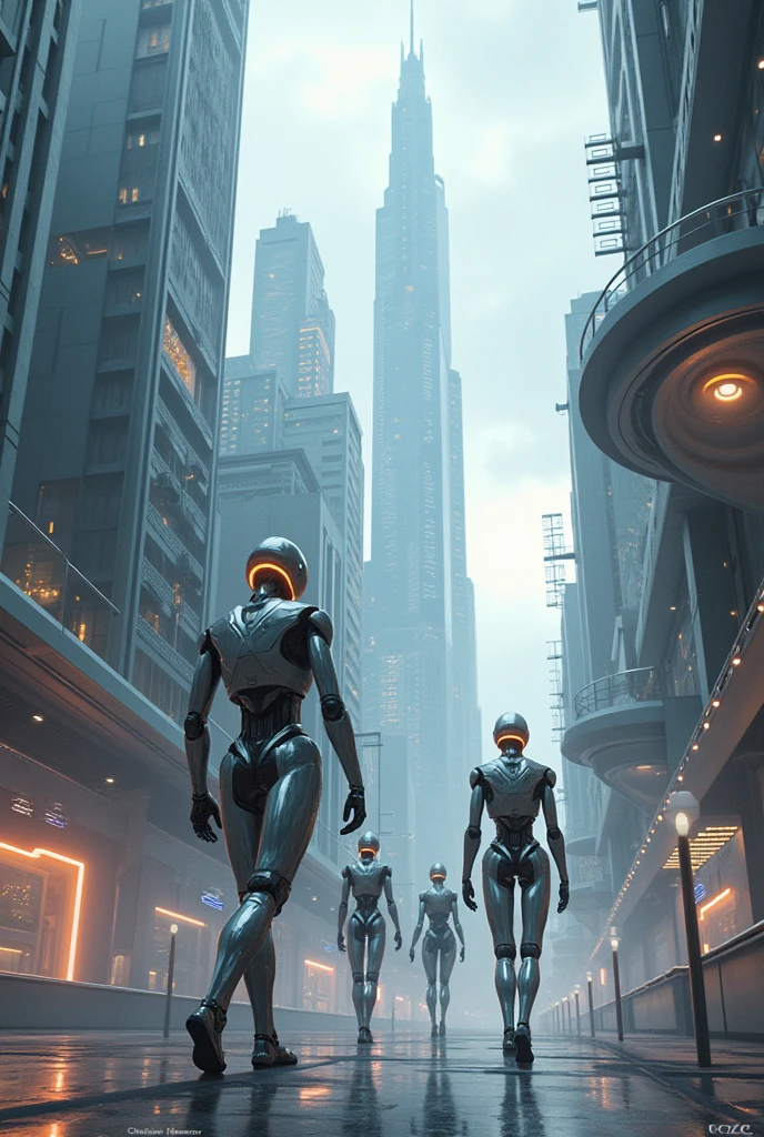 Depict an image of a world with robots
