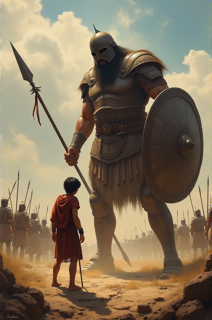 David facing Goliath 