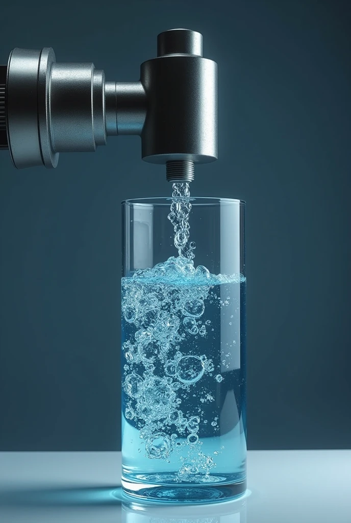 A piston trying to compress water in a cylinder, showing that its volume does not change.