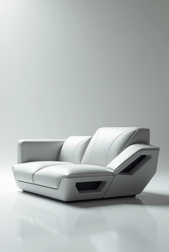 Design a sofa for two people , futurist,in modules ,straight shapes
