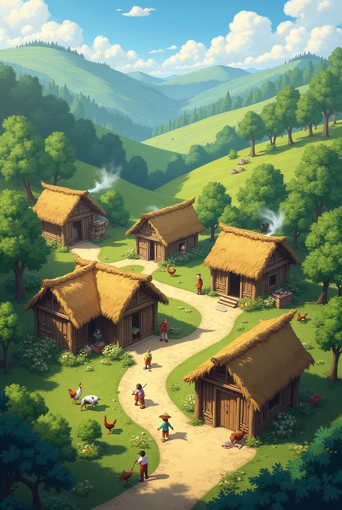 Great now make a village of huts