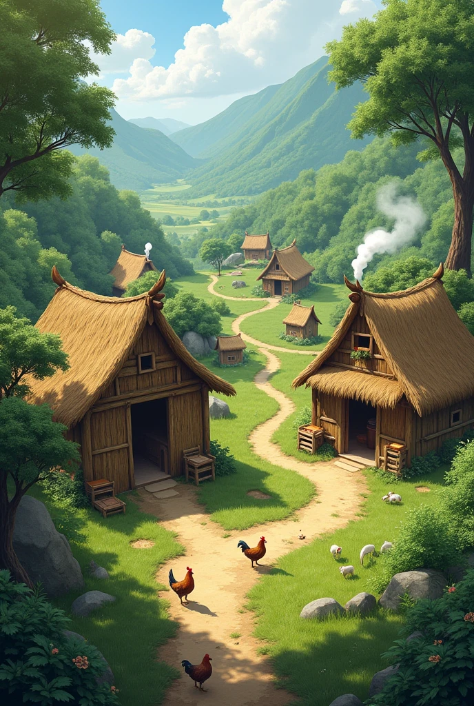 Great now make a village of huts
