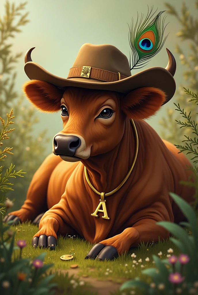 BROWN TEENAGE BULL LYING DOWN IN A COWBOY HAT WITH A PEACOCK FEATHER, black eyes, IN A LANDSCAPE OF HERBS, WITH A GOLD NECKLACE WITH THE INITIAL AND THE PENDANT WITH THE INITIAL A , realist , warm colors, by Greg Rutkowski, by Alphonse Mucha.

TEENAGE rabbit female type,  GREY COLOR stop WITH nurse suit white pants and white blouse, Pink cross type shoes, A pink stethoscope hung around his neck, eyes light brown, IN A LANDSCAPE OF HERBS, Disney , warm colors, by Greg Rutkowski, by Alphonse Mucha.

