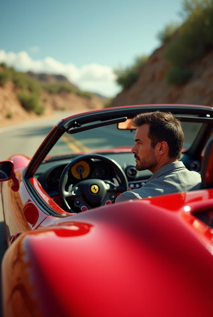 30 year old Mexican man driving a Ferrari
