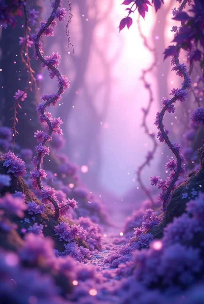 A beautiful vines color purple animated with sparkle