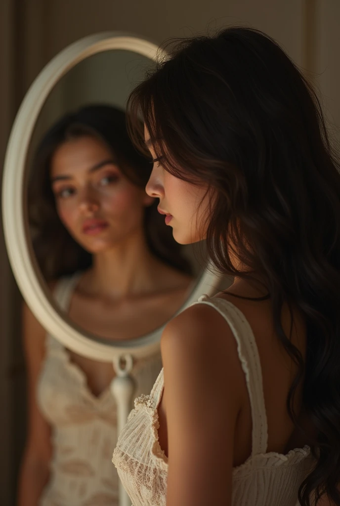 girl taking a picture in the mirror