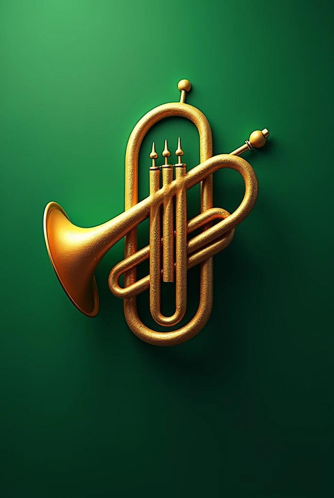 Logo instrument Trompeta 4d, with green background