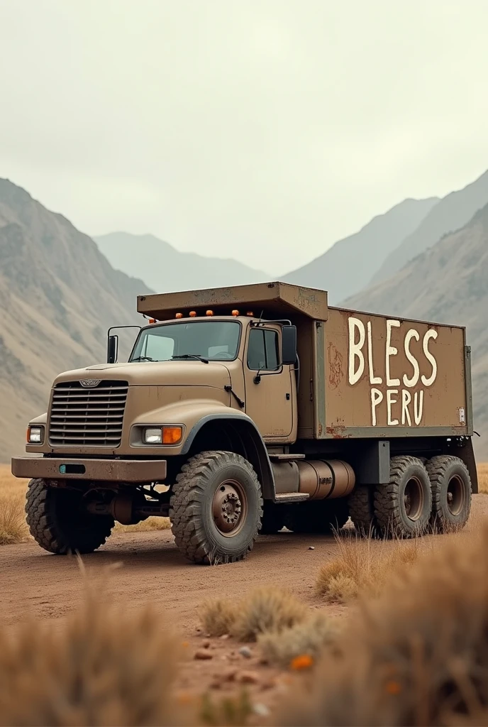 Truck saying BLESSPERU matte colors
