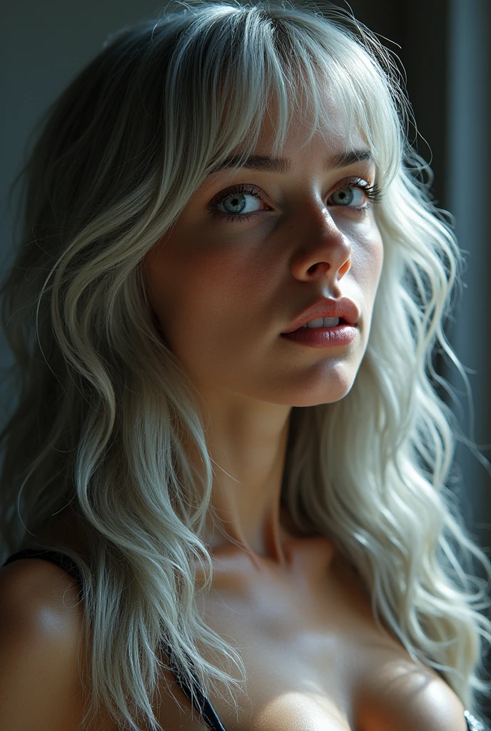 (Close-up of a better masterpiece: 7.5) 0.9], (Space and astronauts: 9.2) (Disheveled silver hair: 7.1) (Heterochromia xanthochromia and black eyes: 5.2) (space helmet: 9.0) (colorful stars in the eyes: 9.0) (A radiant glow: 9.1) (thick lips: 0.9) (sharp curves: 9.1) (Breasts huge: 9.1) (Big butts: 8.2)