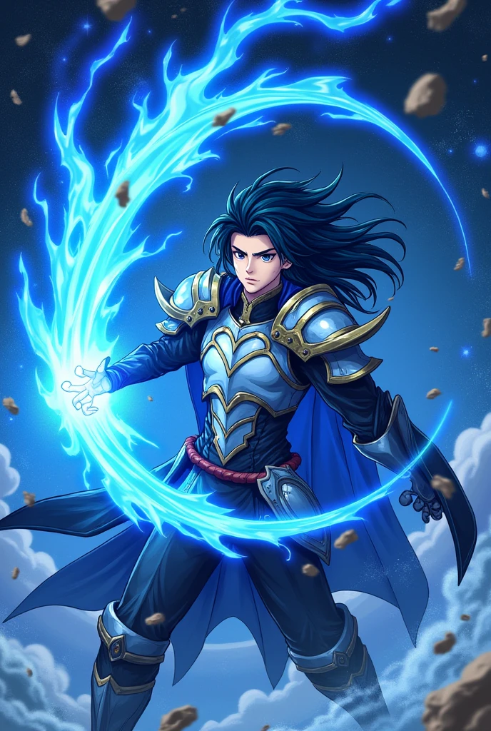 REMEMBER TO PUT IN THE IMAGE "The Eminent Divine Spirit". I need the same character to emanate a form of power similar to Meliodas' Wrath Claw from Nanatsu no Taizai this time., but with Cobalt Blue aura (MAKE THE IMAGE WITH JAPANESE ANIME LINE) and written "The Eminent Divine Spirit" into the image, as if it were the cover of a book. put the name: (The Eminent Divine Spirit), written in the drawing, as if it were a book cover. put the name: (The Eminent Divine Spirit), written in the drawing, as if it were a book cover. put the name: (The Eminent Divine Spirit), written in the drawing, as if it were a book cover. put the name: (The Eminent Divine Spirit), written in the drawing, as if it were a book cover. put the name: (The Eminent Divine Spirit), written in the drawing, as if it were a book cover. put the name: (The Eminent Divine Spirit), written in the drawing, as if it were a book cover. Create a character, TEENAGE HUMAN MALE WITH ARMOR WITH WOLF DESIGNS on the armor with traces of the drawing in JAPANESE ANIME style. put the name: (The Eminent Divine Spirit), written in the drawing, as if it were a book cover. IN a cosmic environment, long black hair with a cobalt blue streak in one hair, cobalt blue eyes. put the name: (The Eminent Divine Spirit), written in the drawing, as if it were a book cover.