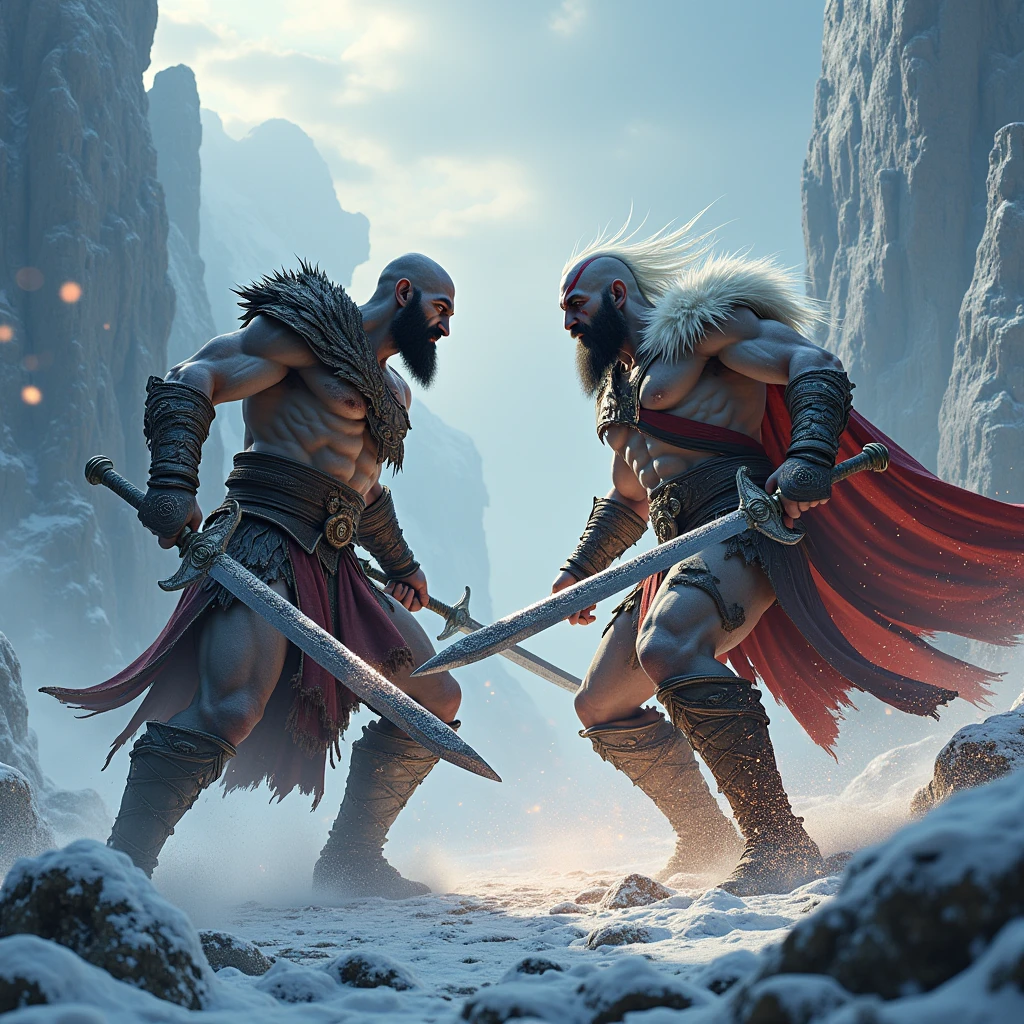 KRATOS FIGHTING BALDUR GOD OF WAR