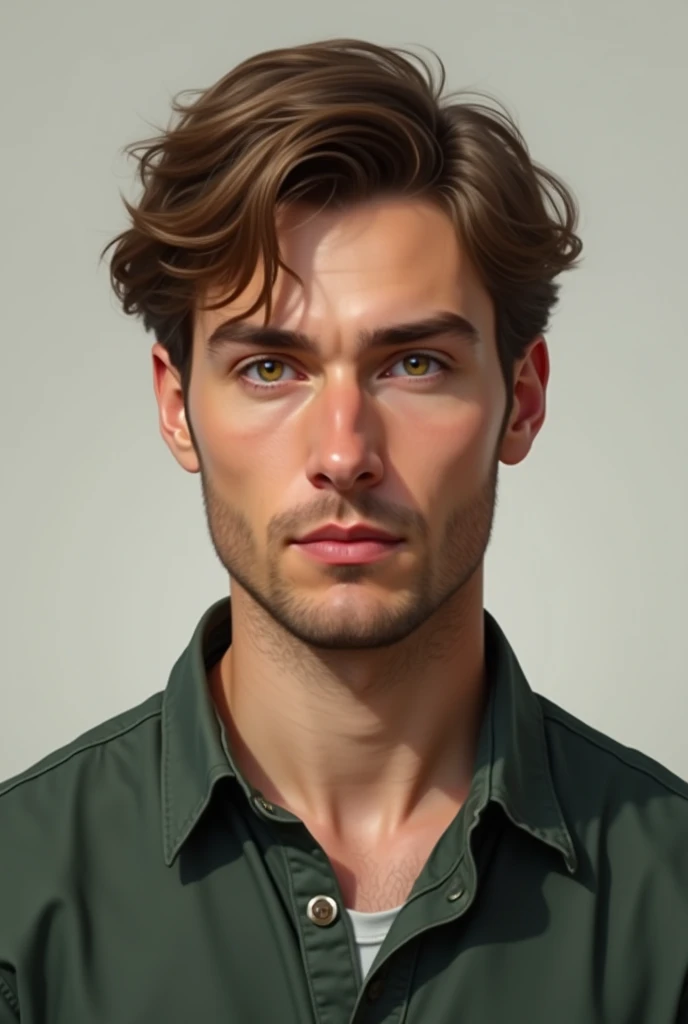 Real life man who is 1.74 normal build, 2, brown hair and eyes of an imprecise color: neither green nor brown,