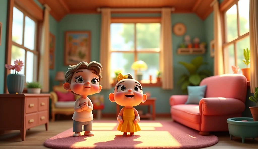 "Draw Disney Pixar style pictures, in 3d"、Rooms with windows