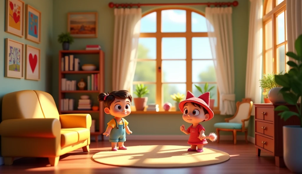 "Draw Disney Pixar style pictures, in 3d"、Rooms with windows