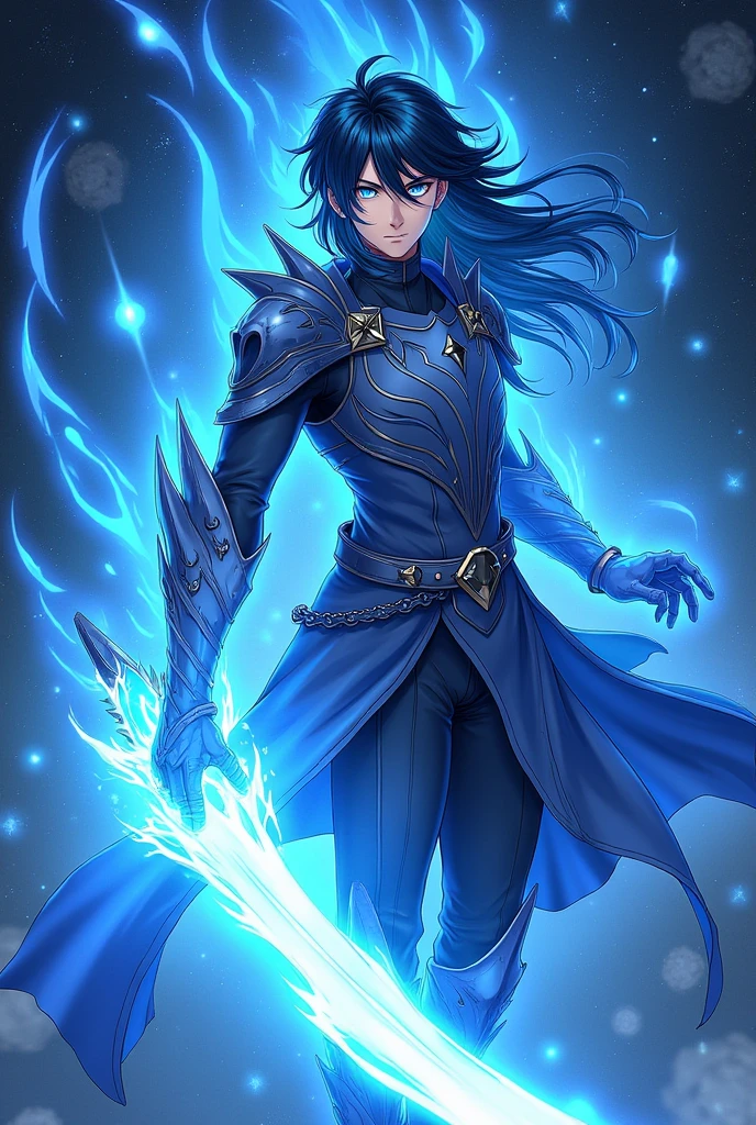 REMEMBER TO PUT IN THE IMAGE "The Eminent Divine Spirit". I need the same character to emanate a form of power similar to Meliodas' Wrath Claw from Nanatsu no Taizai this time., but with Cobalt Blue aura (MAKE THE IMAGE WITH JAPANESE ANIME LINE) and written "The Eminent Divine Spirit" into the image, as if it were the cover of a book. put the name: (The Eminent Divine Spirit), written in the drawing, as if it were a book cover. put the name: (The Eminent Divine Spirit), written in the drawing, as if it were a book cover. put the name: (The Eminent Divine Spirit), written in the drawing, as if it were a book cover. put the name: (The Eminent Divine Spirit), written in the drawing, as if it were a book cover. put the name: (The Eminent Divine Spirit), written in the drawing, as if it were a book cover. put the name: (The Eminent Divine Spirit), written in the drawing, as if it were a book cover. Create a character, TEENAGE HUMAN MALE WITH ARMOR WITH WOLF DESIGNS on the armor with traces of the drawing in JAPANESE ANIME style. put the name: (The Eminent Divine Spirit), written in the drawing, as if it were a book cover. IN a cosmic environment, long black hair with a cobalt blue streak in one hair, cobalt blue eyes. put the name: (The Eminent Divine Spirit), written in the drawing, as if it were a book cover.